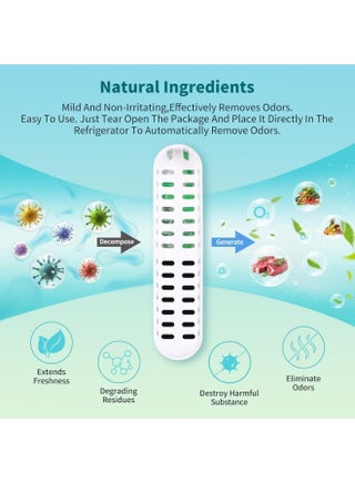 2PCS Refrigerator Deodorizer and Refrigerator Deodorizer Refrigerator Freezer Deodorizer, Household Sterilization and Deodorization are More Effective Than Baking Soda. Plant Formula is Safe, Non-toxic and Compact Design (Peach Flavor and White Tea Flavor) - view 3